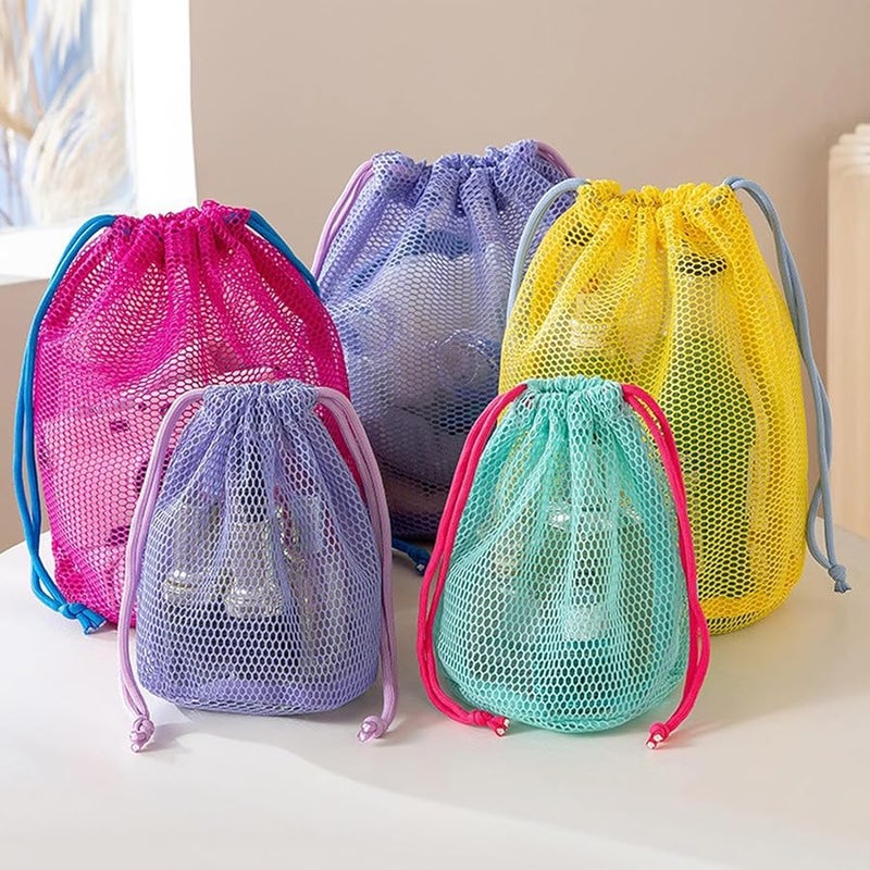 Large Capacity Mesh Swim Bag Adjustable Drawstring Toiletry Organizer Travel Pool Beach - Image 3